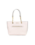 Michael Kors Jet Set Medium Powder Blush Leather Front Zip Chain Tote Bag Purse