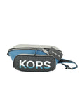 Michael Kors Cooper Large Blue Multi Leather Embroidered Logo Utility Belt Bag