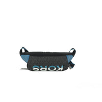Michael Kors Cooper Large Blue Multi Leather Embroidered Logo Utility Belt Bag