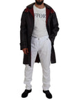 Dolce & Gabbana Elegant Hooded Parka Coat in Black and Bordeaux