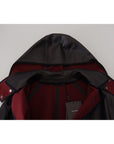 Dolce & Gabbana Elegant Hooded Parka Coat in Black and Bordeaux