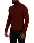 Dolce & Gabbana Elegant Maroon Collar Zip Sweater