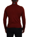 Dolce & Gabbana Elegant Maroon Collar Zip Sweater