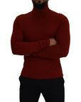 Dolce & Gabbana Elegant Maroon Collar Zip Sweater