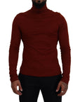 Dolce & Gabbana Elegant Maroon Collar Zip Sweater