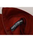 Dolce & Gabbana Elegant Maroon Collar Zip Sweater