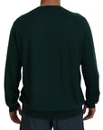 Dolce & Gabbana Elegant Green V-Neck Cashmere Sweater