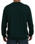 Dolce & Gabbana Elegant Green V-Neck Cashmere Sweater