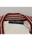 Dolce & Gabbana Off White Silk Cotton V-Neck Sweater