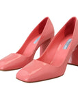 Prada Elegant Square Toe Pink Heels