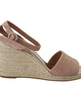 Prada Elegant Suede Ankle Strap Wedge Sandals