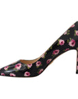 Prada Elegant Floral Print Leather Pumps