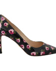 Prada Elegant Floral Print Leather Pumps