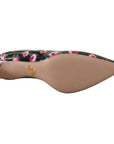 Prada Elegant Floral Print Leather Pumps