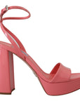Prada Chic Pink Patent Leather Platform Sandals