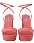 Prada Chic Pink Patent Leather Platform Sandals