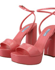 Prada Chic Pink Patent Leather Platform Sandals