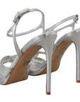 Prada Elegant Silver Stiletto Heels Sandals