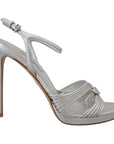 Prada Elegant Silver Stiletto Heels Sandals