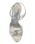Prada Elegant Silver Stiletto Heels Sandals