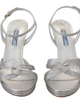 Prada Elegant Silver Stiletto Heels Sandals