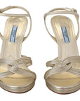 Prada Elegant Gold Stiletto Heel Sandals