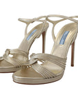 Prada Elegant Gold Stiletto Heel Sandals