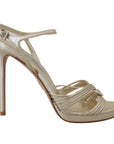 Prada Elegant Gold Stiletto Heel Sandals