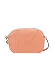 Michael Kors Jet Set Travel Medium Sherbert Leather Oval Camera Crossbody Bag