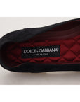 Dolce & Gabbana Black Gold Crystal Sequined Loafers