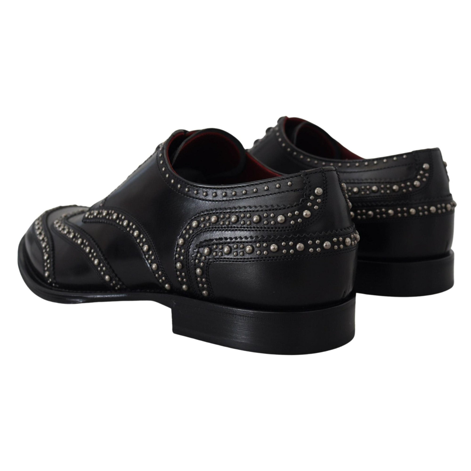 Dolce & Gabbana Elegant Studded Black Derby Shoes
