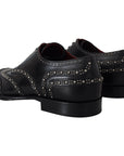 Dolce & Gabbana Elegant Studded Black Derby Shoes