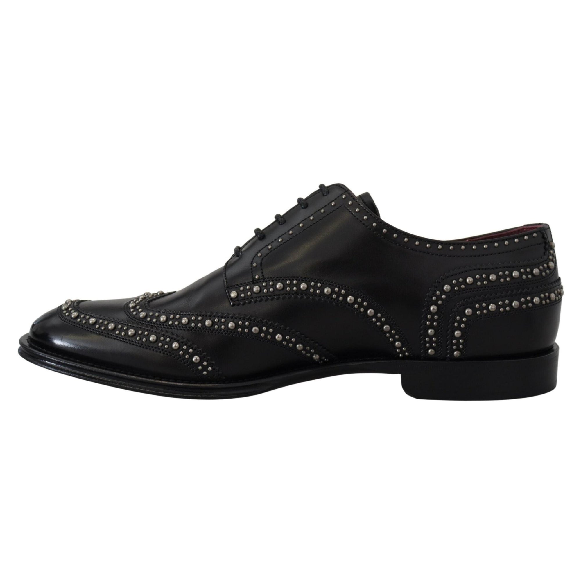 Dolce & Gabbana Elegant Studded Black Derby Shoes