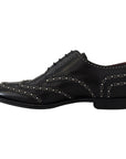 Dolce & Gabbana Elegant Studded Black Derby Shoes