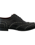 Dolce & Gabbana Elegant Studded Black Derby Shoes