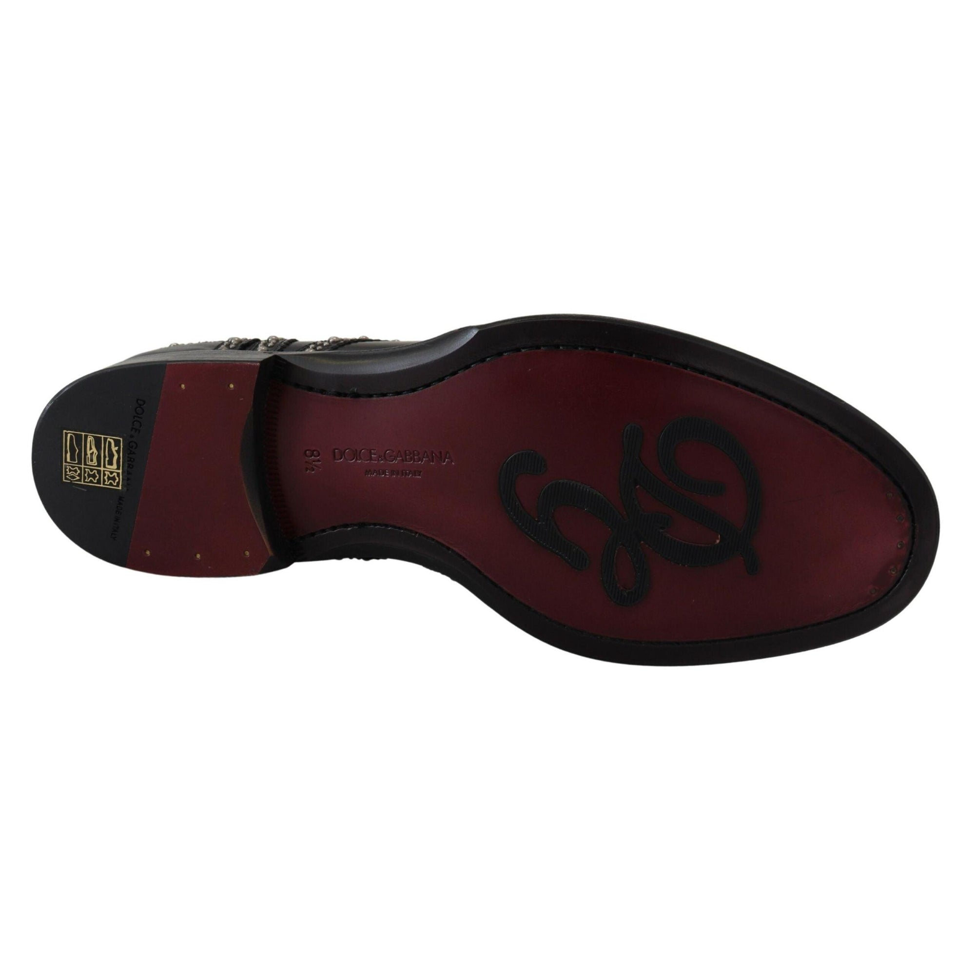 Dolce & Gabbana Elegant Studded Black Derby Shoes