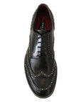 Dolce & Gabbana Elegant Studded Black Derby Shoes