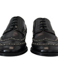 Dolce & Gabbana Elegant Studded Black Derby Shoes