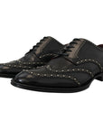 Dolce & Gabbana Elegant Studded Black Derby Shoes