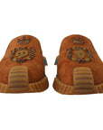 Dolce & Gabbana Beaded Elegance Suede Slides in Beige
