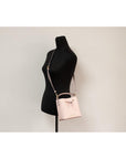 Michael Kors Suri Small Dark Powder Blush Signature PVC Bucket Crossbody Handbag