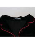 Dolce & Gabbana Elegant Black Silk-Blend Jacket with Waist Belt