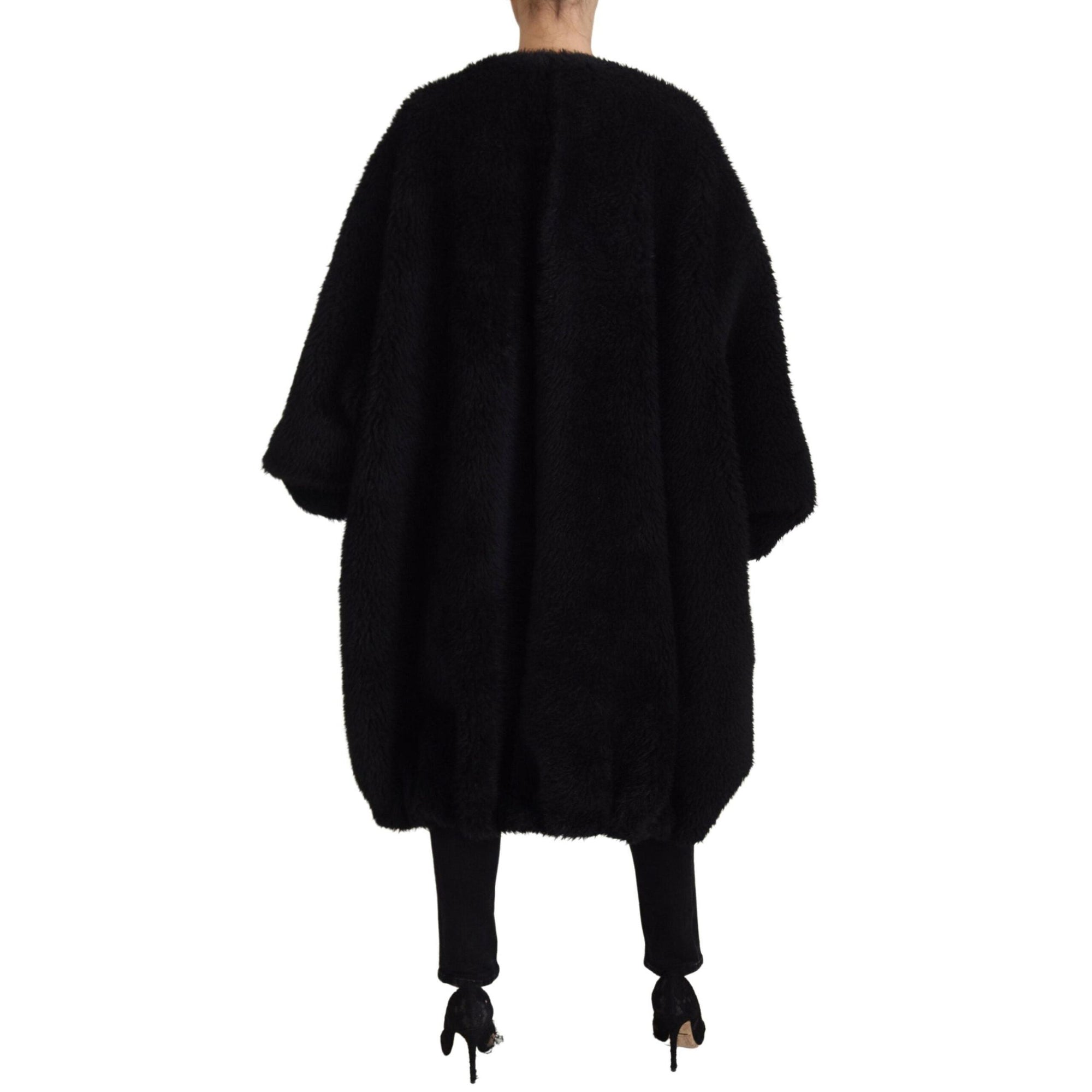 Dolce & Gabbana Elegant Black Cashmere Blend Overcoat Jacket