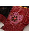 Dolce & Gabbana Maroon Floral Luxe Jacket