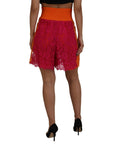 Dolce & Gabbana Elegant Lace High-Waist Shorts in Dual-Tones