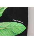 Dolce & Gabbana High Waist Hot Pants Shorts in Black Leaves Print