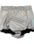 Dolce & Gabbana Elevated Elegance Silver High Waist Shorts