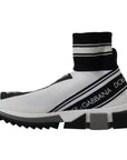 Dolce & Gabbana Chic Black and White Sorrento Slip-On Sneakers
