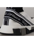 Dolce & Gabbana Chic Black and White Sorrento Slip-On Sneakers