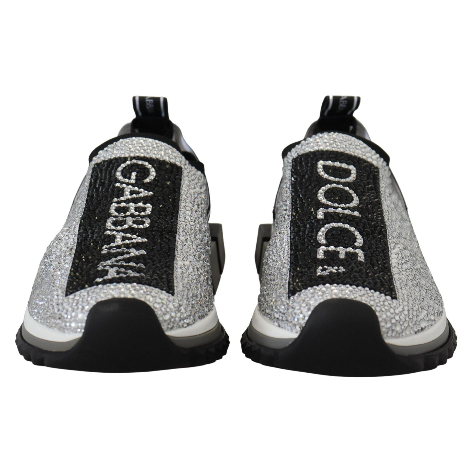 Dolce & Gabbana Sparkling Silver Rhinestone Sneakers